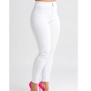 White high rise pants